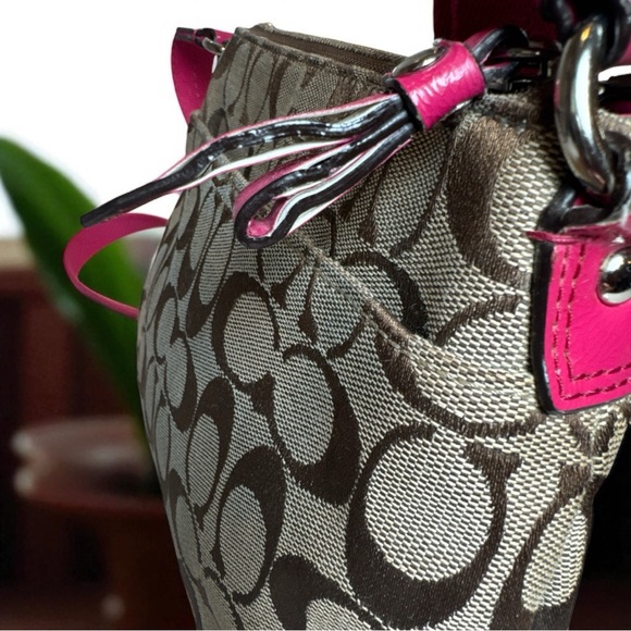 Coach Poppy Crossbody Vintage Signature Canvas & Pink Leather Accents - Picture 15 of 15
